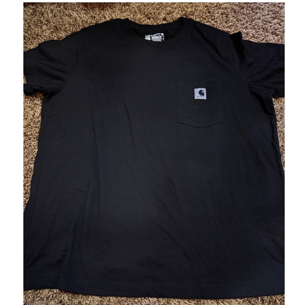 Carhartt Boys Black Short Sleeve Pocket T-Shirt Relaxed Fit L 12-14 TK7391-W